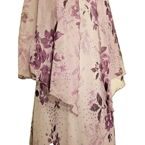 R&M Richards Size 14P Cocktail/Evening Dress Jacket Womens 2 Piece Purple - Picture 3 of 16